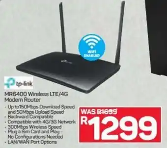 Pick n Pay Hypermarket TP-Link Wireless LTE/4G Modem Router MR6400 offer