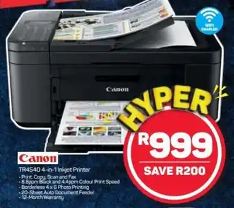 Pick n Pay Hypermarket Canon TR4540 4-in-1 Inkjet Printer offer