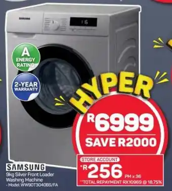 Pick n Pay Hypermarket Samsung Silver Front Loader Washing Machine 9kg offer