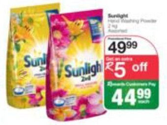 Spar Sunlight 2-in-1 Hand Washing Powder 2kg offer