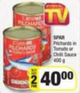 Spar Spar Pilchards in Tomato or Chilli Sauce 400g offer