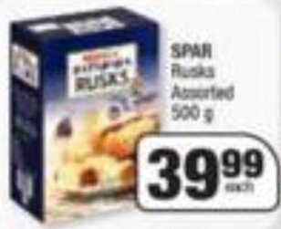 Spar Spar Rusks Assorted 500g offer
