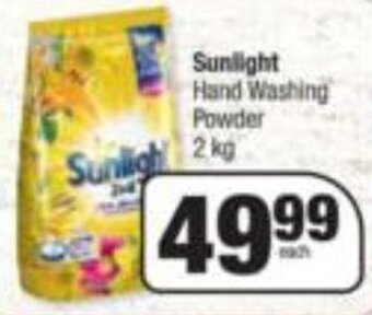 Spar Sunlight Hand Washing Powder 2kg offer
