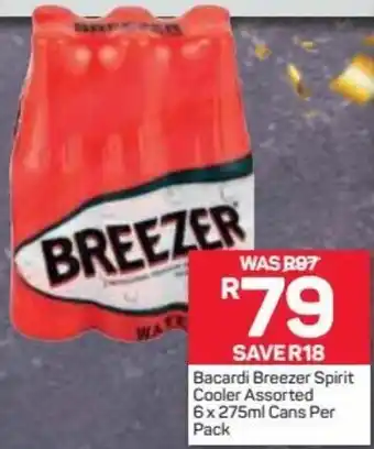 Pick n Pay Liquor Bacardi Breezer Spirit Cooler Assorted 6 x 275ml Cans per Pack offer
