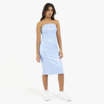 The FIX Women's blue faux leather midi dress offer