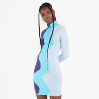 The FIX Women's blue & purple colourblock bodycon dress offer