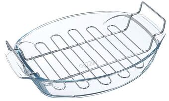 Pyrex irresistable oval roaster with rack