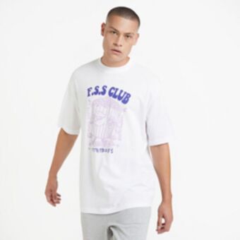 Men's white 'popcorn' oversized t-shirt