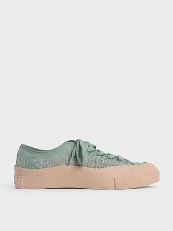 Knitted low-top sneakers
- sage green