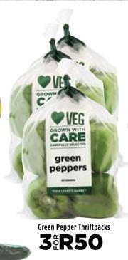 Food Lover's Market Green Pepper Thriftpacks-For 3 offer