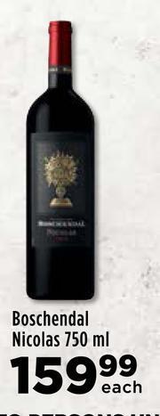 Food Lover's Market Boschendal Nicolas-750ml Each offer