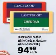 Lancewood Cheddar, White Cheddar, Gouda Or White Gouda-900g Each