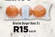 Brioche Burger Buns-3 Each