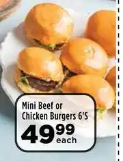 Food Lover's Market Mini Beef Or Chicken Burgers-6 Each offer
