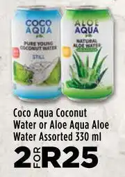 Food Lover's Market Coco Aqua Coconut Water Or Aloe Aqua Aloe Water Assorted-For 2 x 330ml offer