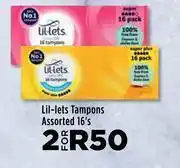 Lil-Lets Tampons Assorted-For 2 x 16's Pack