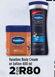 Food Lover's Market Vaseline Body Cream Or Lotion-For 2 x 400ml offer