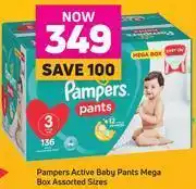 Game Pampers Active Baby Pants Mega Box Assorted Sizes offer