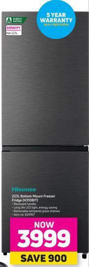 Game Hisense 223L Bottom Mount Freezer Fridge H310BIT offer