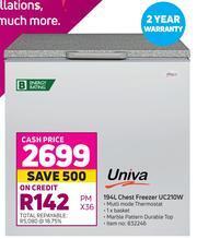 Game Univa 194L Chest Freezer UC210W offer