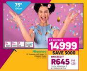 Game Hisense 75" Premium UHD Smart TV 75A6GS 75A6G offer