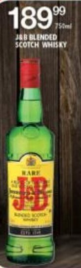 Shoprite Liquor J&B Blended Scotch Whisky 750ml offer