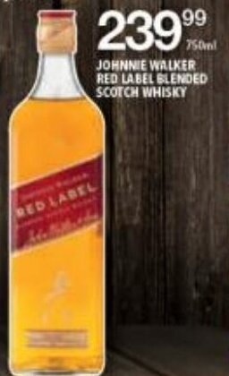 Shoprite Liquor Johnnie Walker Red Label Blended Scotch Whisky 750ml offer