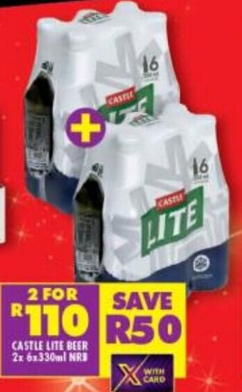 Shoprite Liquor Castle Lite Beer 2x 6x330ml NRB offer