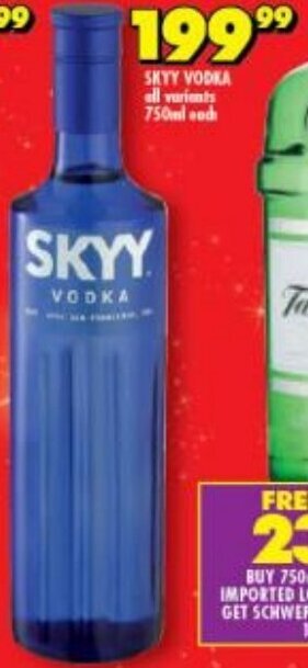 Shoprite Liquor Skyy Vodka All Variants 750ml each offer