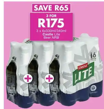 President Liquor Castle Lite Beer NRB 3 x 6x330ml/340ml offer