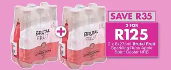 President Liquor Brutal Fruit Sparkling Ruby Apple Spirit Cooler NRB 2 x 6x275ml offer