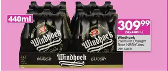 President Liquor Windhoek Premium Draught Beer NRB / Cans per Case 24 x 440 ml offer