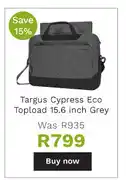 First Shop Targus Cypress Eco Topload 15.6 Inch (Grey) offer