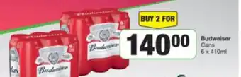 Budweiser Cans 6 x 410ml