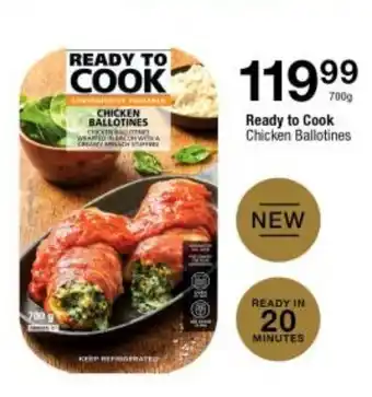 Checkers Ready to Cook Chicken Ballotines 700g offer