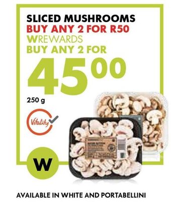 Woolworths Sliced Mushrooms 250g offer