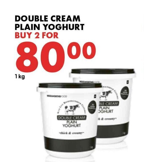 Double Cream Plain Yoghurt 1kg offer at Woolworths