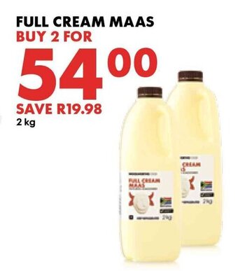 Woolworths Full Cream Maas 2kg offer