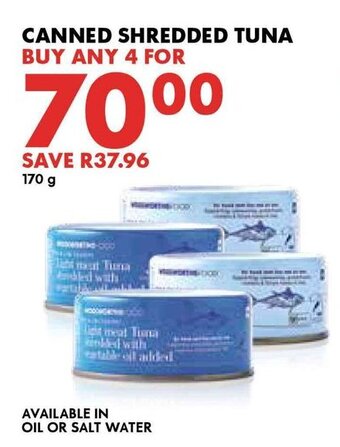 Woolworths Canned Shredded Tuna 170g offer