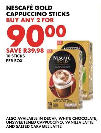 Woolworths Nescafe Gold Cappuccino Sticks 10 Sticks per Box offer