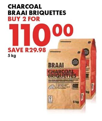 Woolworths Charcoal Braai Briquettes 5kg offer