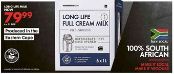 Woolworths Long Life Milk 6 x 1L Box offer