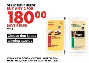 Woolworths Selected Cheese 600g offer