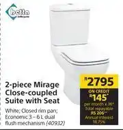 Builders Warehouse Betta 2-Piece Mirage Close-Coupled Suite With Seat 40932 offer
