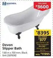 Builders Warehouse Macneil Devon Slipper Black Feet Bath-1.68m x 700mm offer