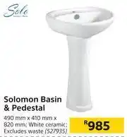 Builders Warehouse Solo Solomon Basin & Pedestal-490mm x 410mm x 820mm offer