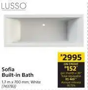 Builders Warehouse Lusso Sofia Built In Bath-1.7m x 700mm offer