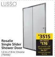 Lusso Rosalie Single Slider Shower Door-1.2m x 1.9m