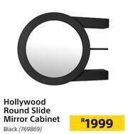 Hollywood Round Slide Mirror Cabinet Black