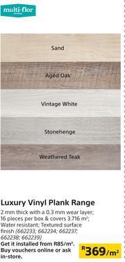 Multi Flor Luxury Vinyl Plank Range-Per Sqm
